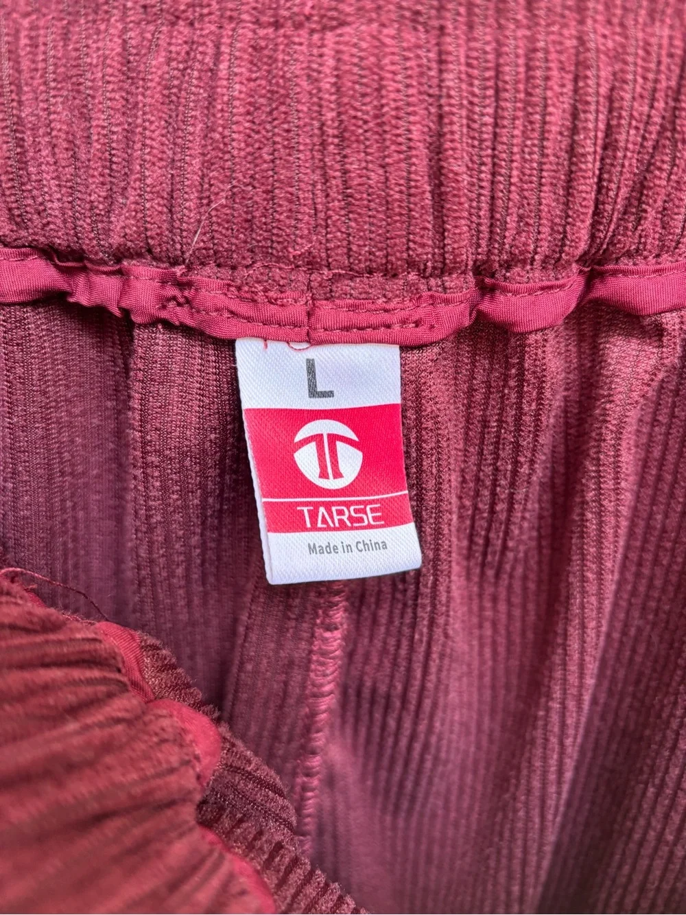 Wide Leg Corduroy Pants - Burgundy